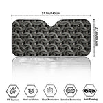 Metal Chainmail Pattern Print Car Windshield Sun Shade