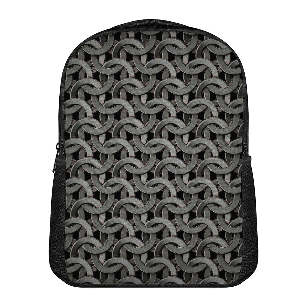 Metal Chainmail Pattern Print Casual Backpack