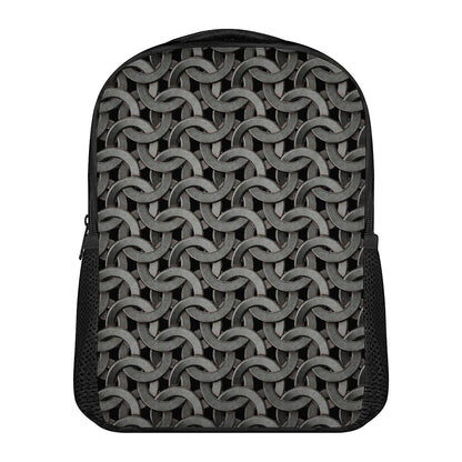 Metal Chainmail Pattern Print Casual Backpack