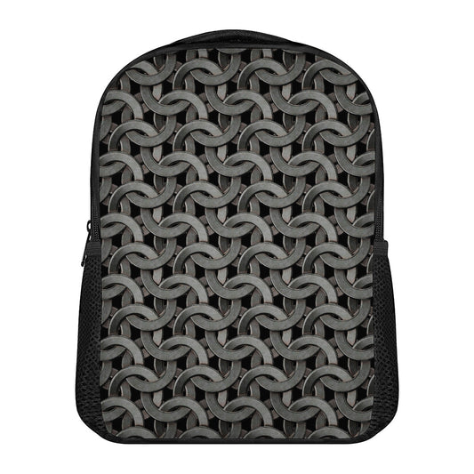 Metal Chainmail Pattern Print Casual Backpack