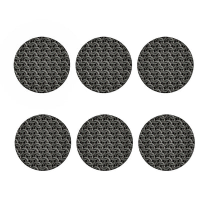 Metal Chainmail Pattern Print Coaster Set
