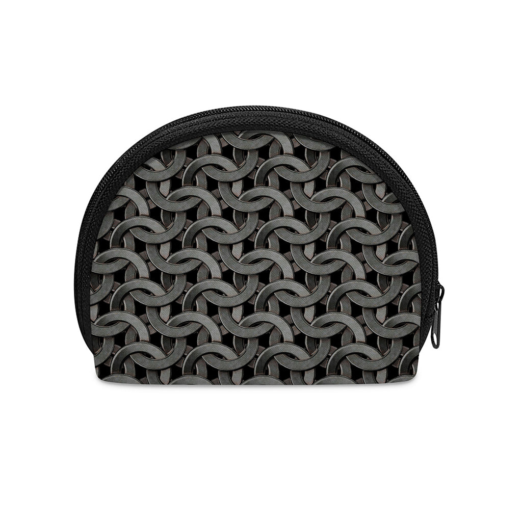 Metal Chainmail Pattern Print Coin Purse