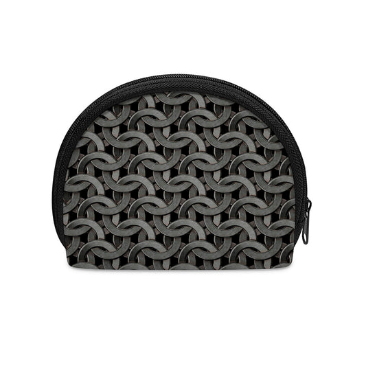 Metal Chainmail Pattern Print Coin Purse