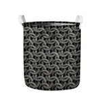 Metal Chainmail Pattern Print Collapsible Laundry Basket