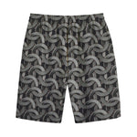 Metal Chainmail Pattern Print Cotton Shorts