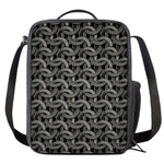 Metal Chainmail Pattern Print Crossbody Lunch Bag