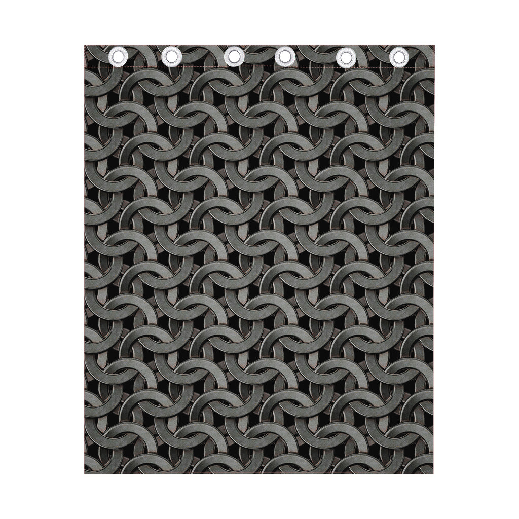 Metal Chainmail Pattern Print Curtain
