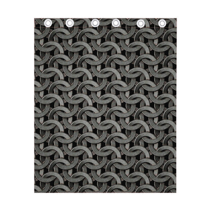 Metal Chainmail Pattern Print Curtain