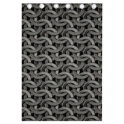 Metal Chainmail Pattern Print Curtain