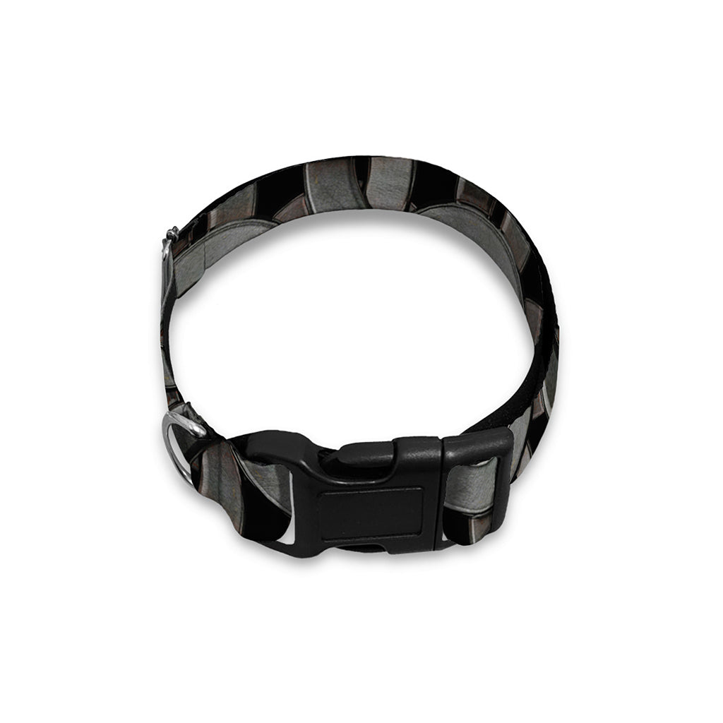 Metal Chainmail Pattern Print Dog Collar