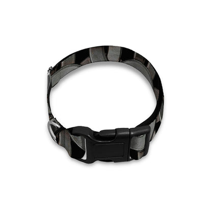 Metal Chainmail Pattern Print Dog Collar