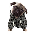 Metal Chainmail Pattern Print Dog Zip Up Hoodie