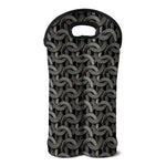 Metal Chainmail Pattern Print Double Neoprene Wine Tote