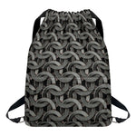 Metal Chainmail Pattern Print Drawstring Backpack