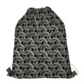 Metal Chainmail Pattern Print Drawstring Bag