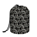 Metal Chainmail Pattern Print Drawstring Makeup Bag