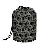 Metal Chainmail Pattern Print Drawstring Makeup Bag