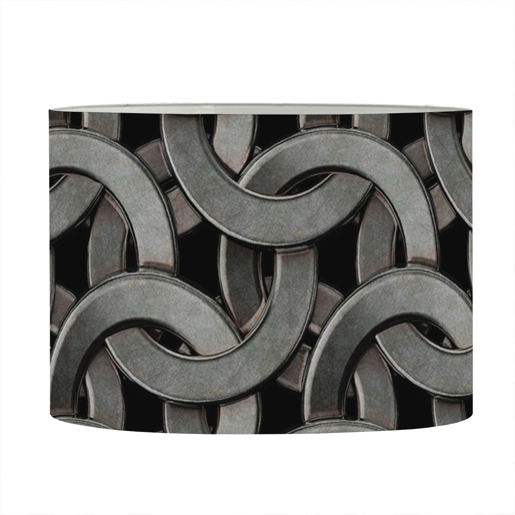 Metal Chainmail Pattern Print Drum Lamp Shade