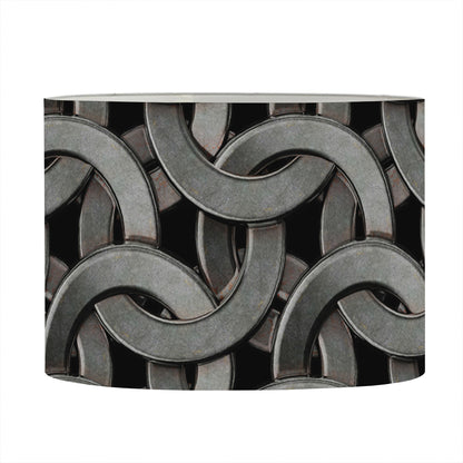 Metal Chainmail Pattern Print Drum Lamp Shade