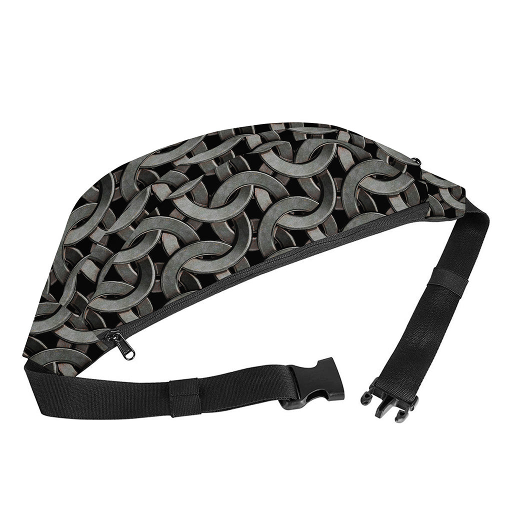 Metal Chainmail Pattern Print Fanny Pack