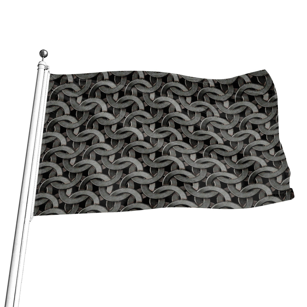 Metal Chainmail Pattern Print Flag