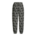 Metal Chainmail Pattern Print Fleece Lined Knit Pants