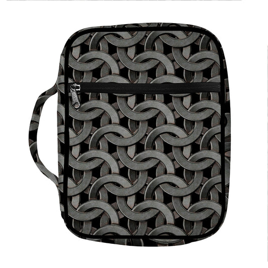 Metal Chainmail Pattern Print Front Pocket Bible Bag