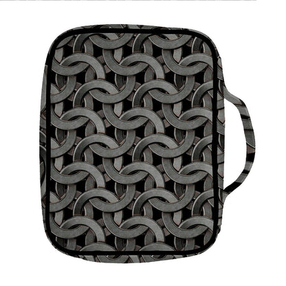 Metal Chainmail Pattern Print Front Pocket Bible Bag