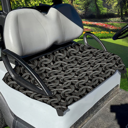 Metal Chainmail Pattern Print Golf Cart Seat Cover