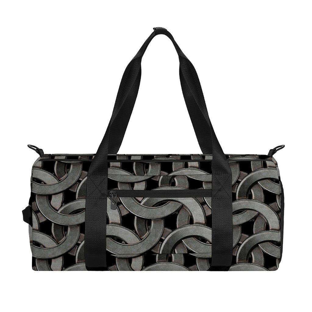 Metal Chainmail Pattern Print Gym Bag