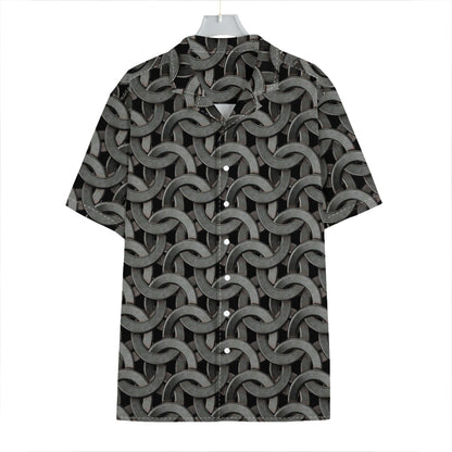 Metal Chainmail Pattern Print Hawaiian Shirt
