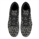 Metal Chainmail Pattern Print High Top Leather Sneakers