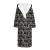 Metal Chainmail Pattern Print Hooded Bathrobe