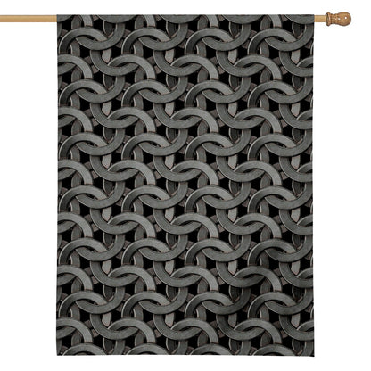 Metal Chainmail Pattern Print House Flag