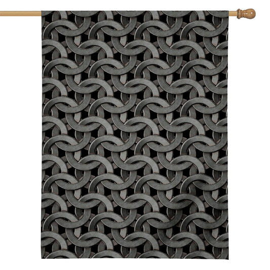 Metal Chainmail Pattern Print House Flag