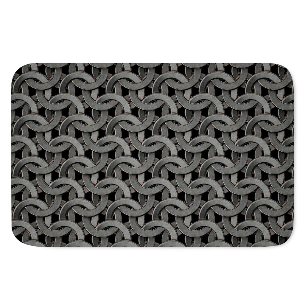 Metal Chainmail Pattern Print Indoor Door Mat
