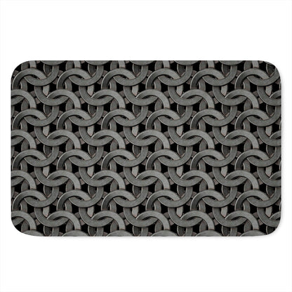 Metal Chainmail Pattern Print Indoor Door Mat