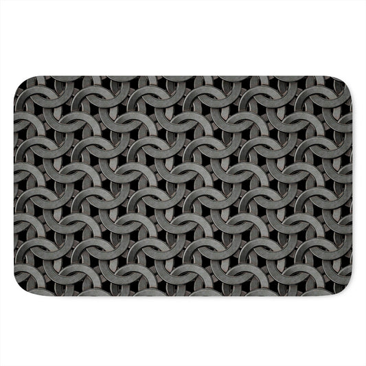 Metal Chainmail Pattern Print Indoor Door Mat