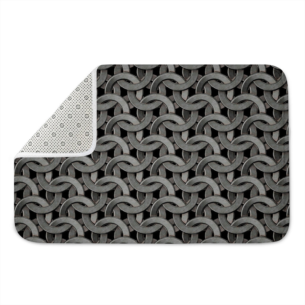 Metal Chainmail Pattern Print Indoor Door Mat
