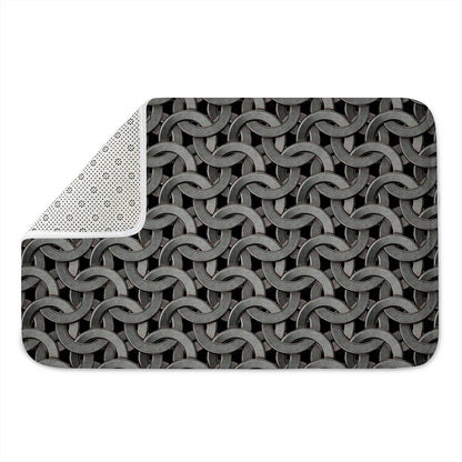 Metal Chainmail Pattern Print Indoor Door Mat