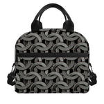 Metal Chainmail Pattern Print Insulated Lunch Bag