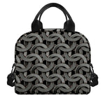 Metal Chainmail Pattern Print Insulated Lunch Bag