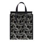 Metal Chainmail Pattern Print Insulated Lunch Tote