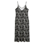 Metal Chainmail Pattern Print Jersey Midi Cami Dress