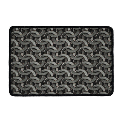 Metal Chainmail Pattern Print Kitchen Mat