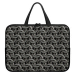 Metal Chainmail Pattern Print Laptop Sleeve With Handle