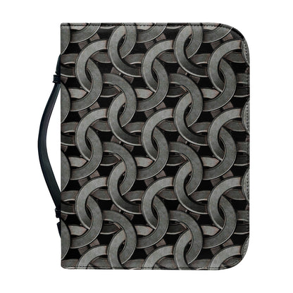 Metal Chainmail Pattern Print Leather Bible Cover
