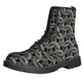 Metal Chainmail Pattern Print Lace-Up Boots