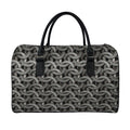 Metal Chainmail Pattern Print Leather Duffel Bag
