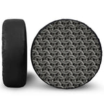 Metal Chainmail Pattern Print Leather Spare Tire Cover